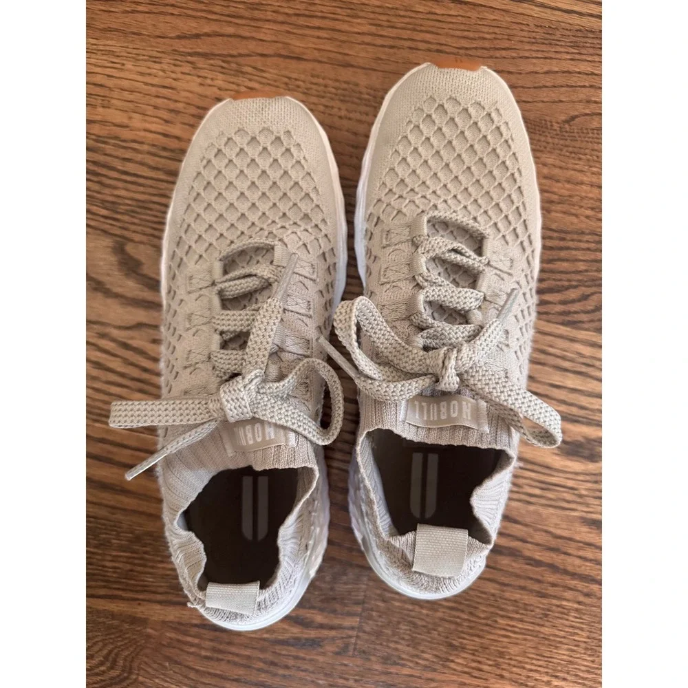 NOBULL Knit Runner Sand Beige Women Athletic Training Running Shoes Gum Sole 8.5